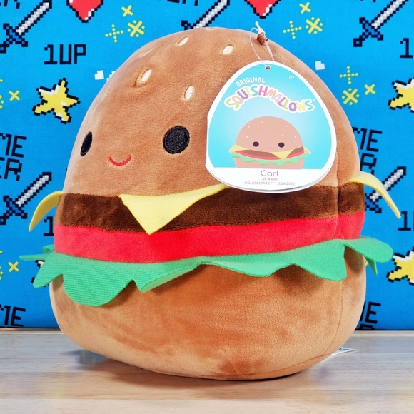 Squishmallow Carl the Cheeseburger 8" UltraSoft Stuffed Food Plush Toy NWT - Picture 6 of 12